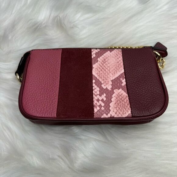 Coach Large 19 Suede Snakeskin Embossed Leather Wristlet - Picture 2 of 10